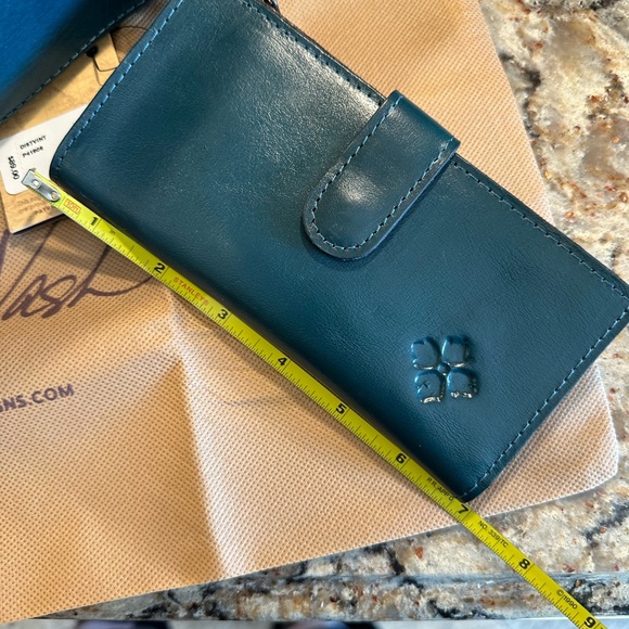 Patricia Nash-Chauny-Satchel Crossbody-Blue Coral-Tooled Leather-Purse & Wallet - Picture 14 of 15